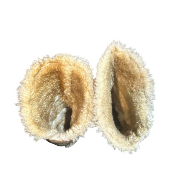 Born Women's Shearling Cognac Brown Suede Leather Mid Calf Boots US 8 EU 39 Zip - Picture 7 of 9